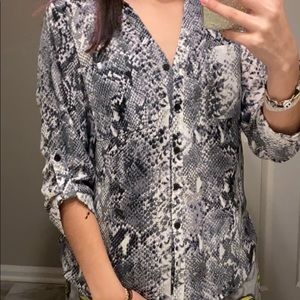 Snake print button up